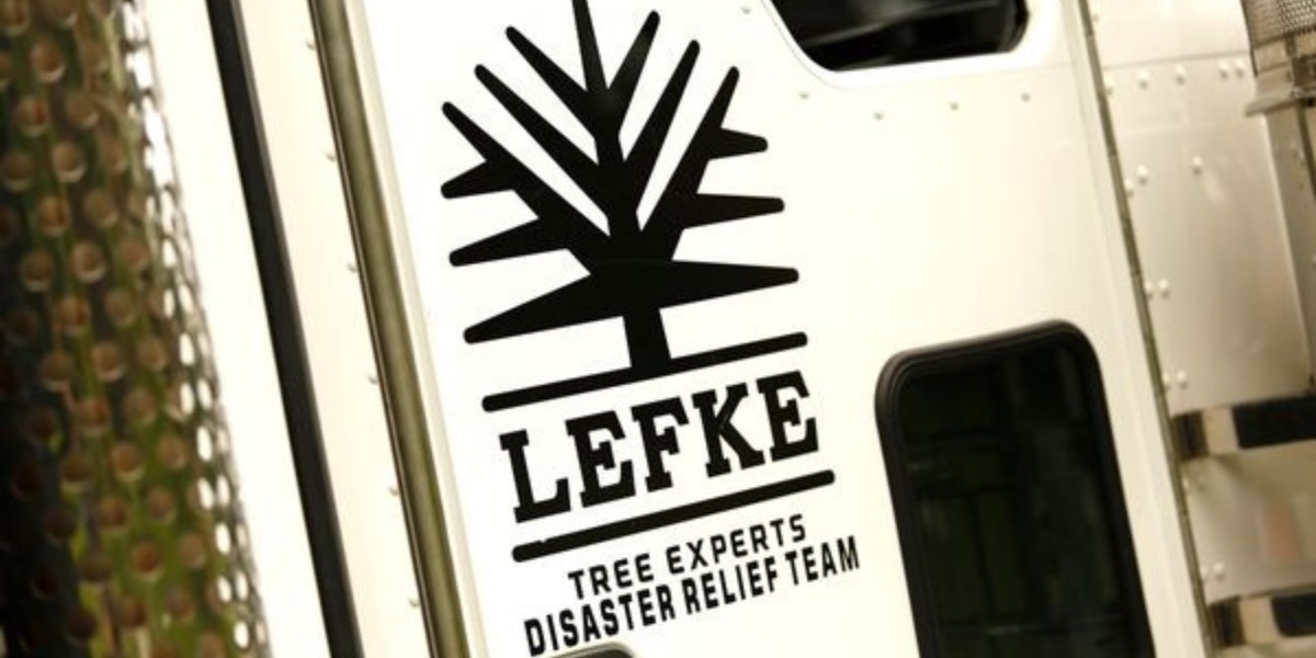 Lefke Tree Experts professional equipment with company branding, showing the quality machinery used for Cincinnati property protection during tree work.